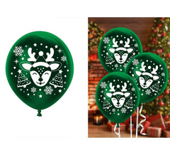 Packung mit 10 grünen Latex-Rentierballons