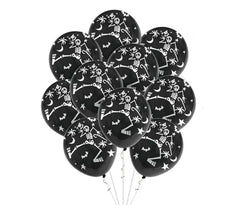 Packung mit 10 Skelettballons von 30 cm