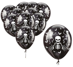 Packung mit 10 Skelettballons von 30 cm