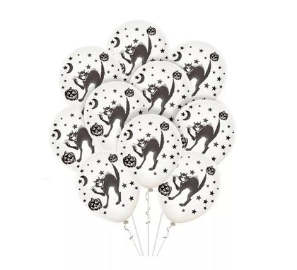 Pack de 10 Globos Gatos negros de 30 cm