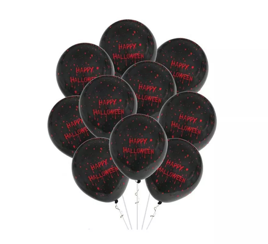 Translation missing: de.Pack de 10 Globos Happy Halloween de 30cm
