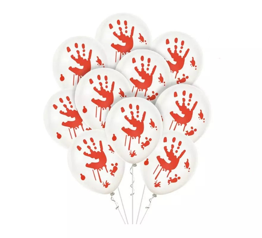 Translation missing: de.Pack de 10 Globos Mano con Sangre de 30cm