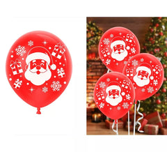 Packung mit 10 roten Latex-Weihnachtsmann-Luftballons