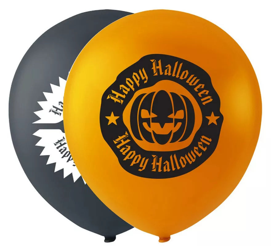 Translation missing: de.Pack de 10 Globos surtidos de Happy Halloween de 25 cm