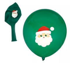 Packung mit 10 grünen Weihnachtsmann-Luftballons aus Latex