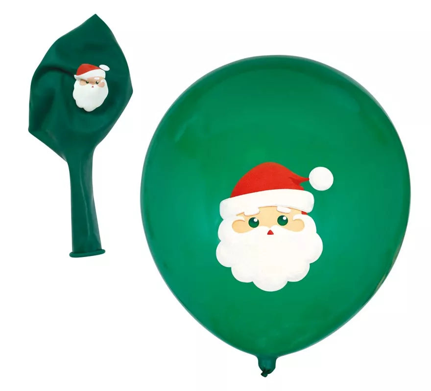 Translation missing: de.Pack de 10 Globos verdes de Papá Noel de Látex