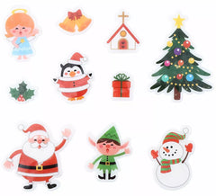 Packung mit 10 Gel-Aufklebern, Weihnachtsfiguren, 20 x 25 cm