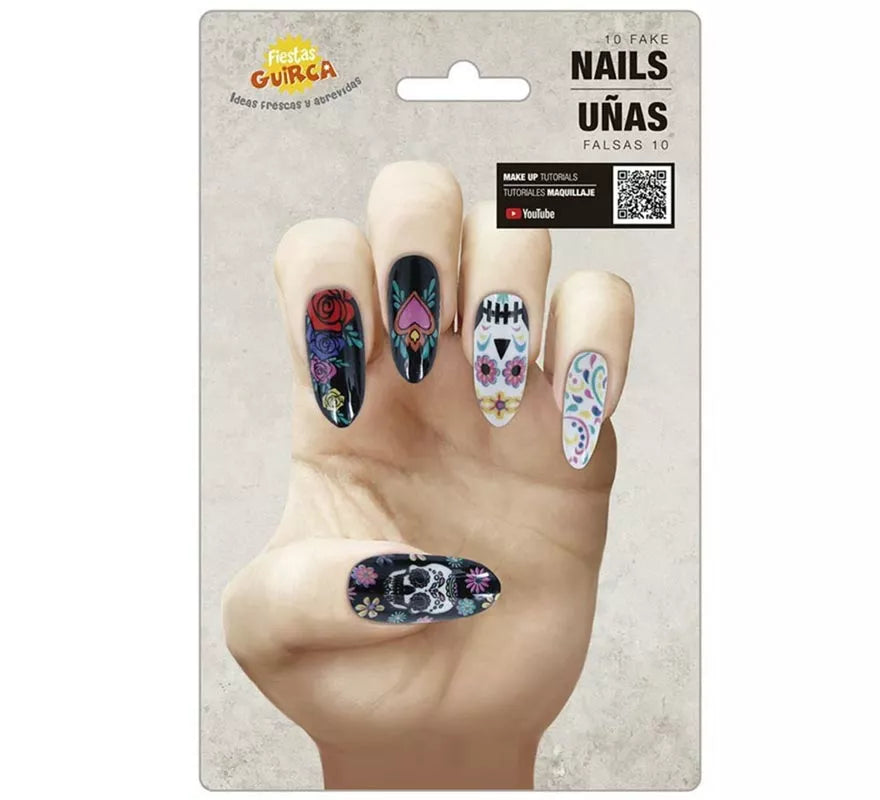 Pack de 10 Uñas Catrina con pegamento