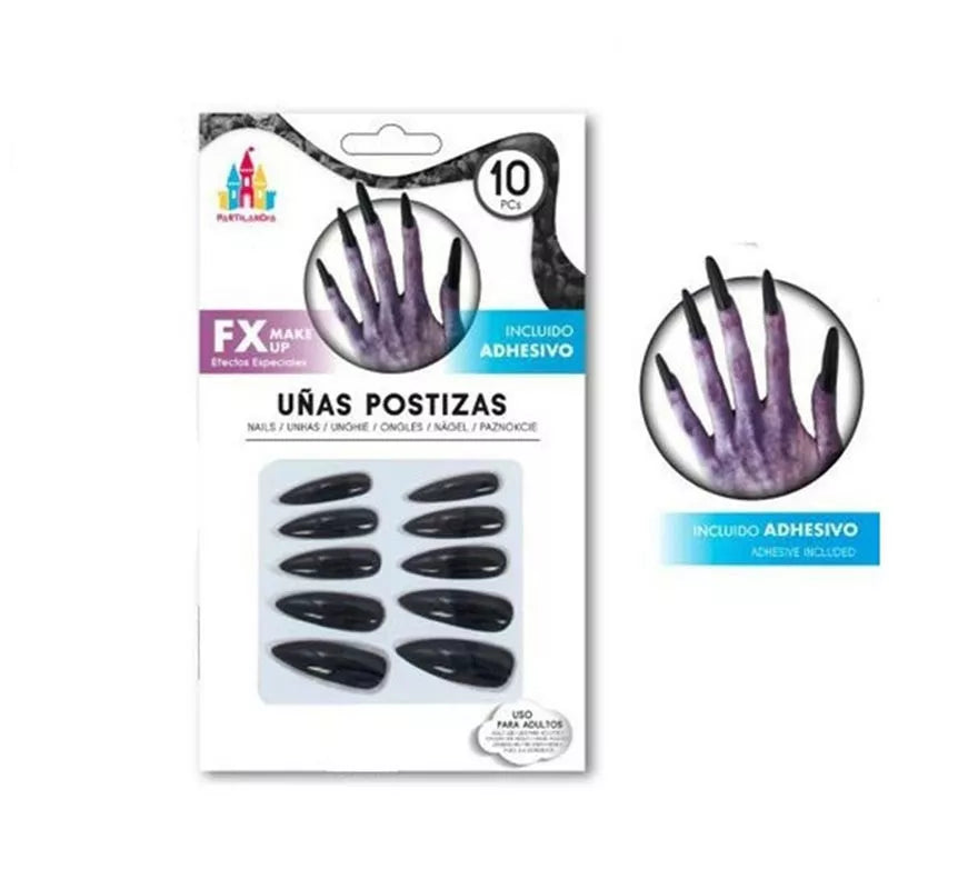 Translation missing: de.Pack de 10 Uñas de Bruja, Vampira o Diablesa en colores surtidos