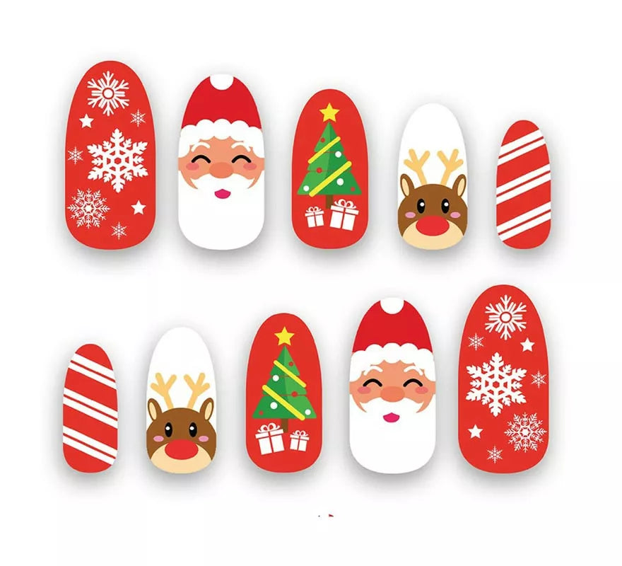 Translation missing: de.Pack de 10 Uñas Figuras Navideñas con adhesivo