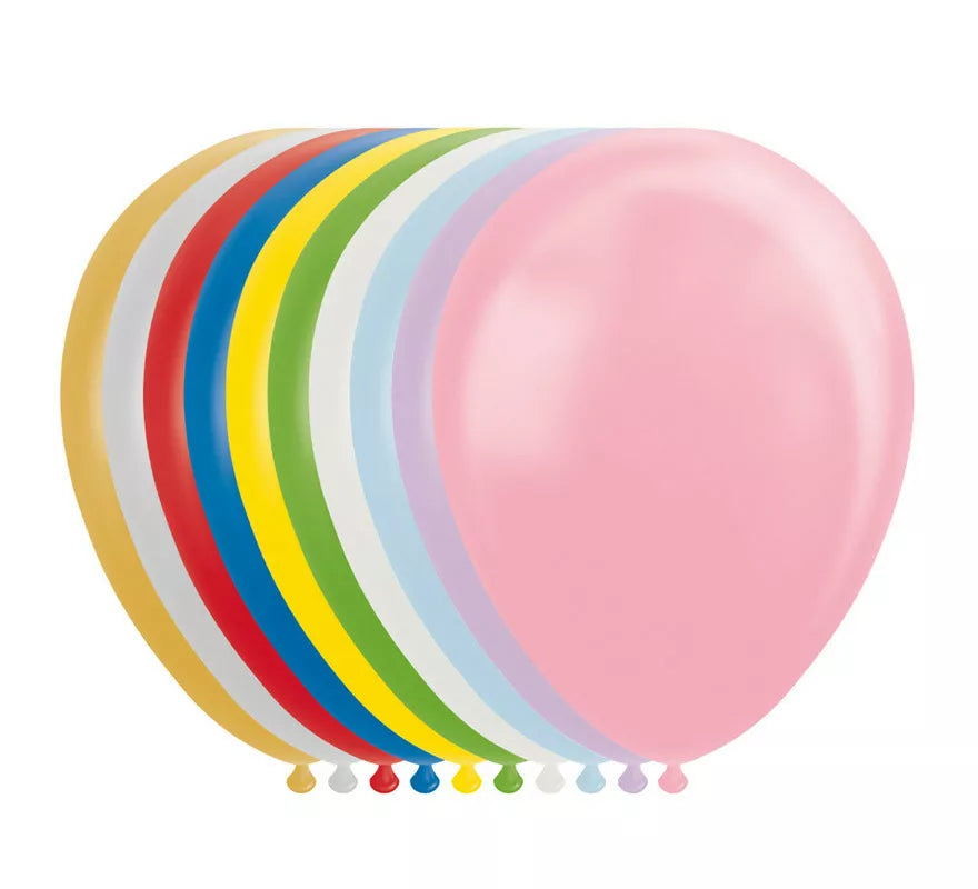 Translation missing: de.Pack de 100 Globos Metalizados/ Perlados Colores Surtidos de 30 cm