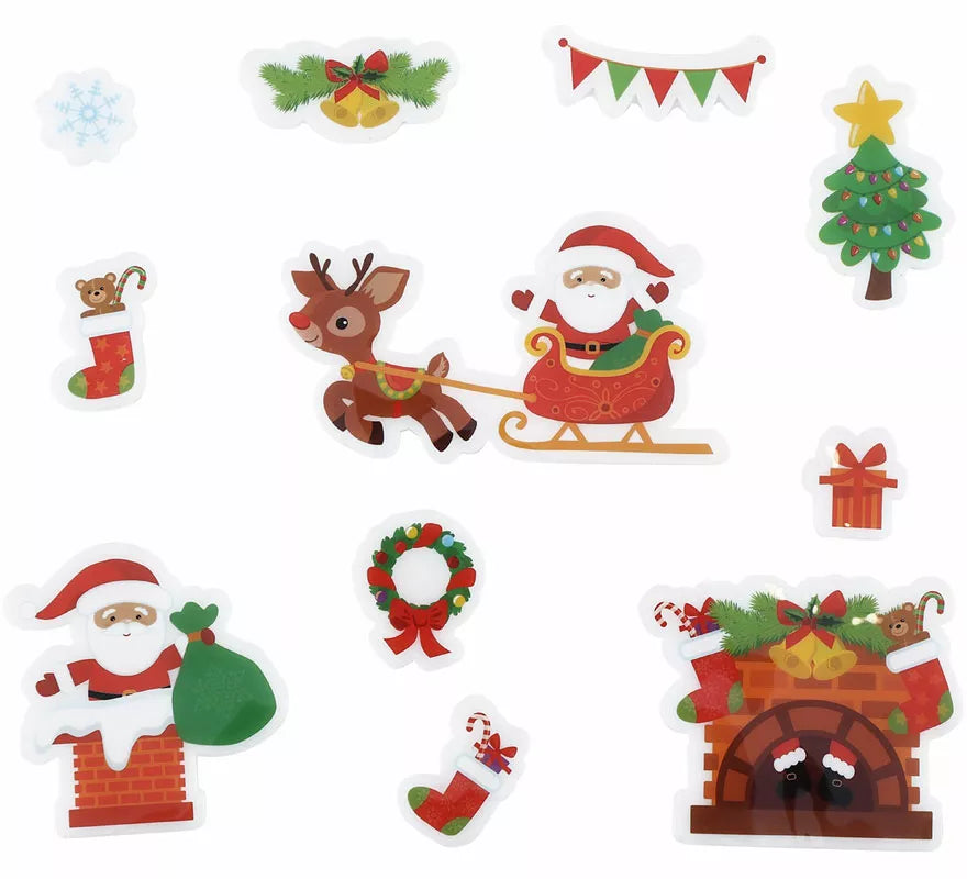 Translation missing: de.Pack de 11 Pegatinas Gel Figuritas Papá Noel de 20x25 cm