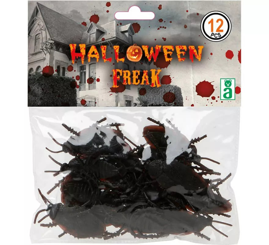 Translation missing: de.Pack de 10 Cucarachas negras 13 cm
