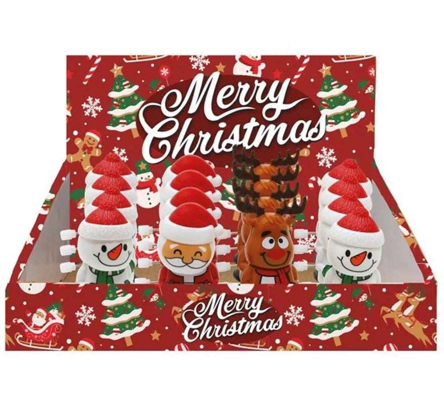 Pack de 12 Muñecos Navidad andantes en modelos surtidos de 6,5 cm