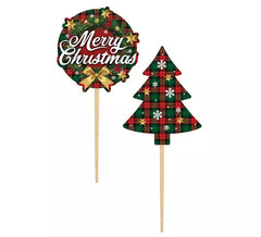Packung mit 12 dekorativen Papierstäben „Merry Christmas“ von 6 cm