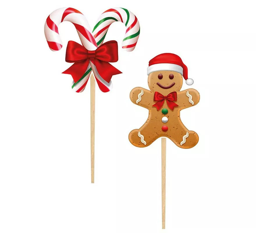 Translation missing: de.Pack de 12 Palillos Decorativos Navideños de papel de 6 cm