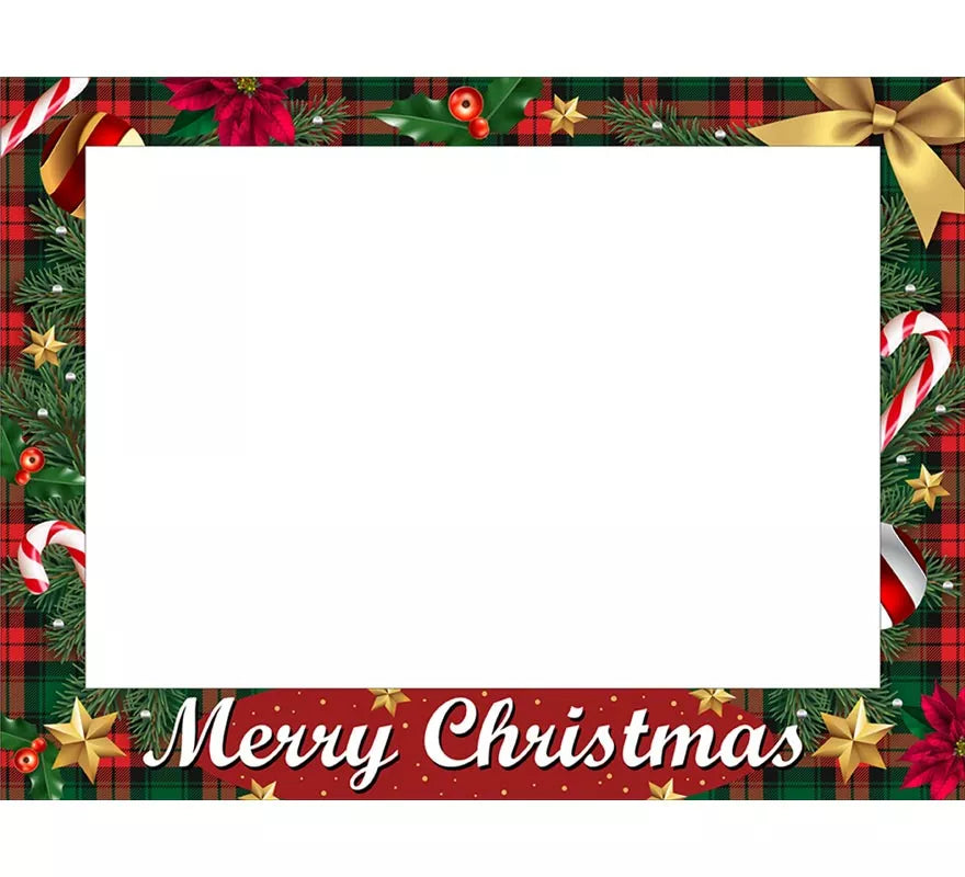 Translation missing: de.Pack de 12 Photocall Merry Christmas rojo de 80x60 cm