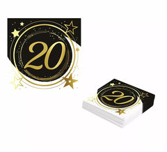 Packung mit 12 20 Jahre Servietten 33X33 cm