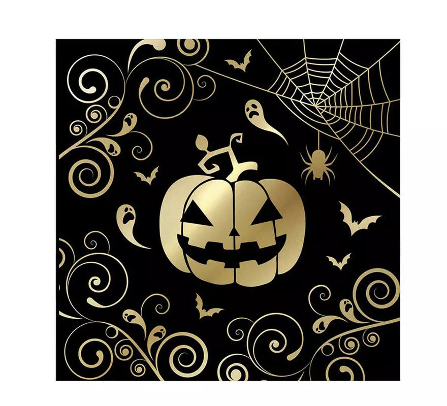 Translation missing: de.Pack de 12 Servilletas Calabaza Oro de 33X33 cm