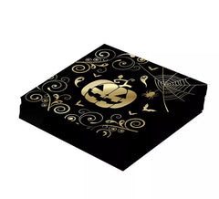 Packung mit 12 goldenen Kürbisservietten 33 x 33 cm