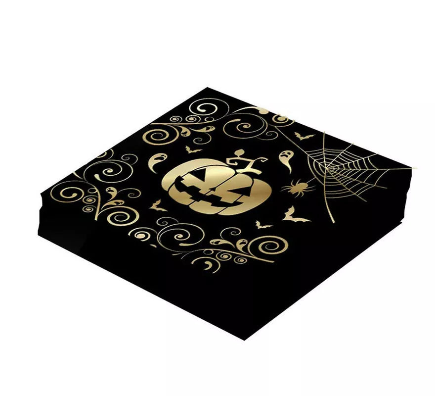 Translation missing: de.Pack de 12 Servilletas Calabaza Oro de 33X33 cm