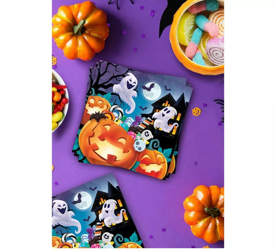 Pack de 12 Servilletas Calabazas de 33x33 cm