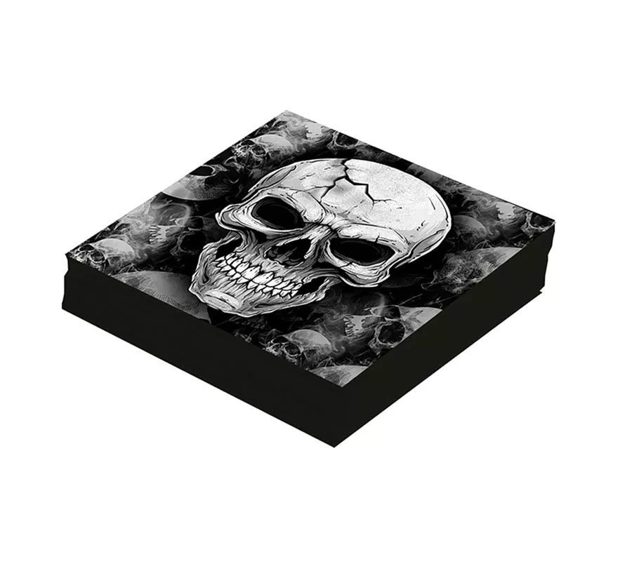 Translation missing: de.Pack de 12 Servilletas Calavera Temible de 33x33 cm