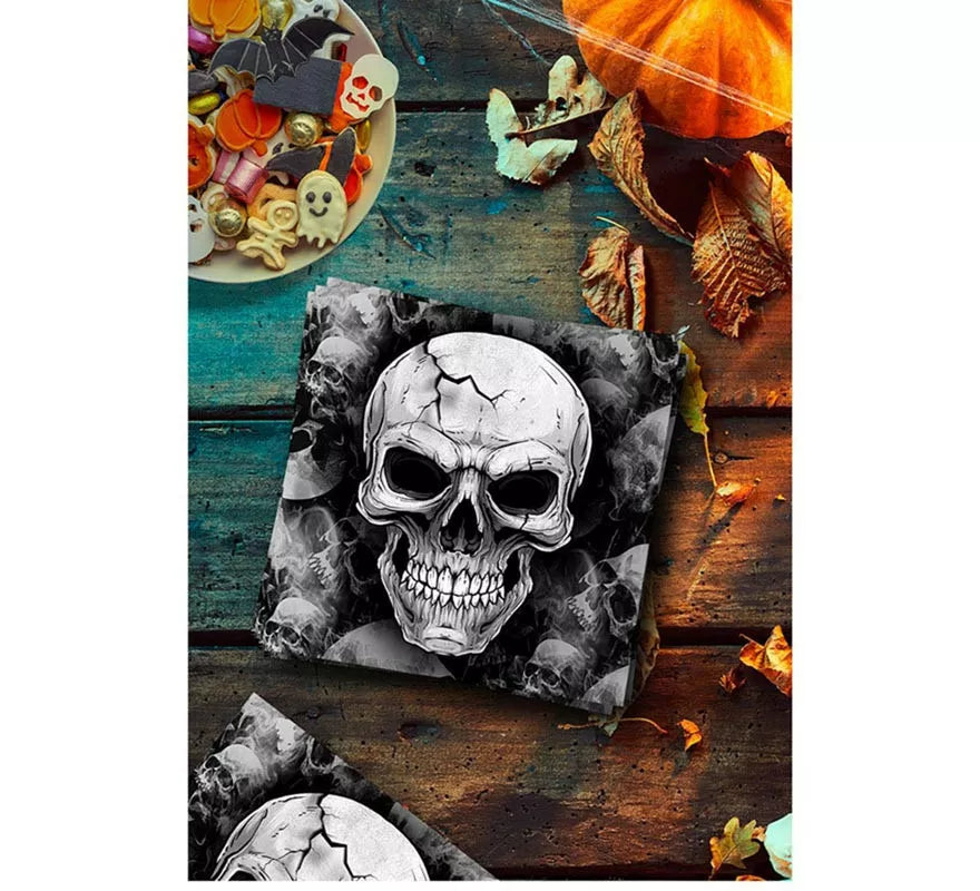 Translation missing: de.Pack de 12 Servilletas Calavera Temible de 33x33 cm