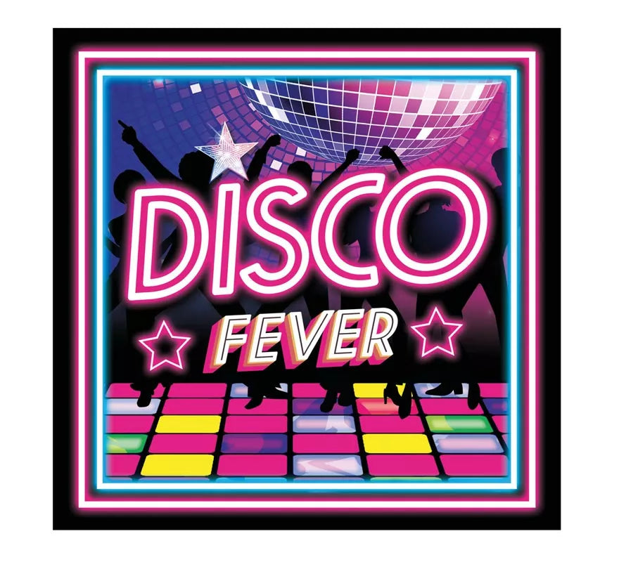 Translation missing: de.Pack de 12 Servilletas Disco Fever de 33x33 cm