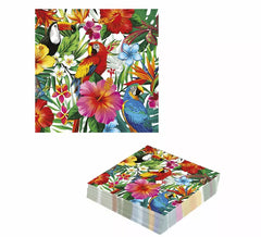 Packung mit 12 bedruckten Hawaii-Servietten 33 x 33 cm