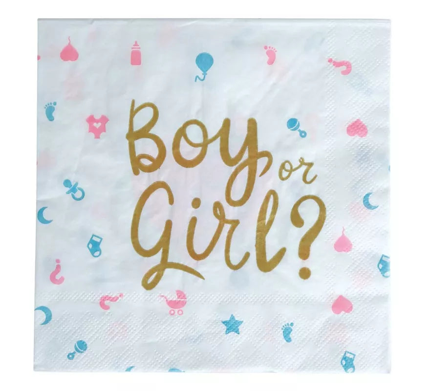 Translation missing: de.Pack de 12 Servilletas It's a Boy or it's a Girl