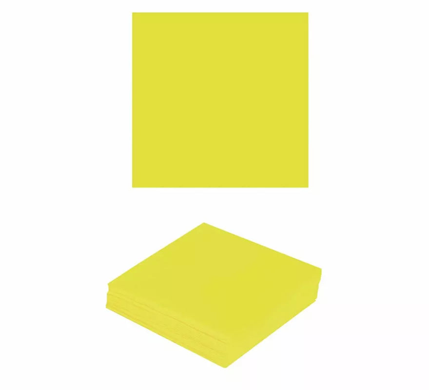 Translation missing: de.Pack de 12 Servilletas Neón Amarillo de 33X33 cm