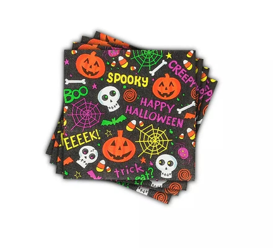 Translation missing: de.Pack de 12 Servilletas Spooky Halloween Print de 33x33 cm