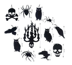 Packung mit 12 Halloween-Deko-Silhouetten