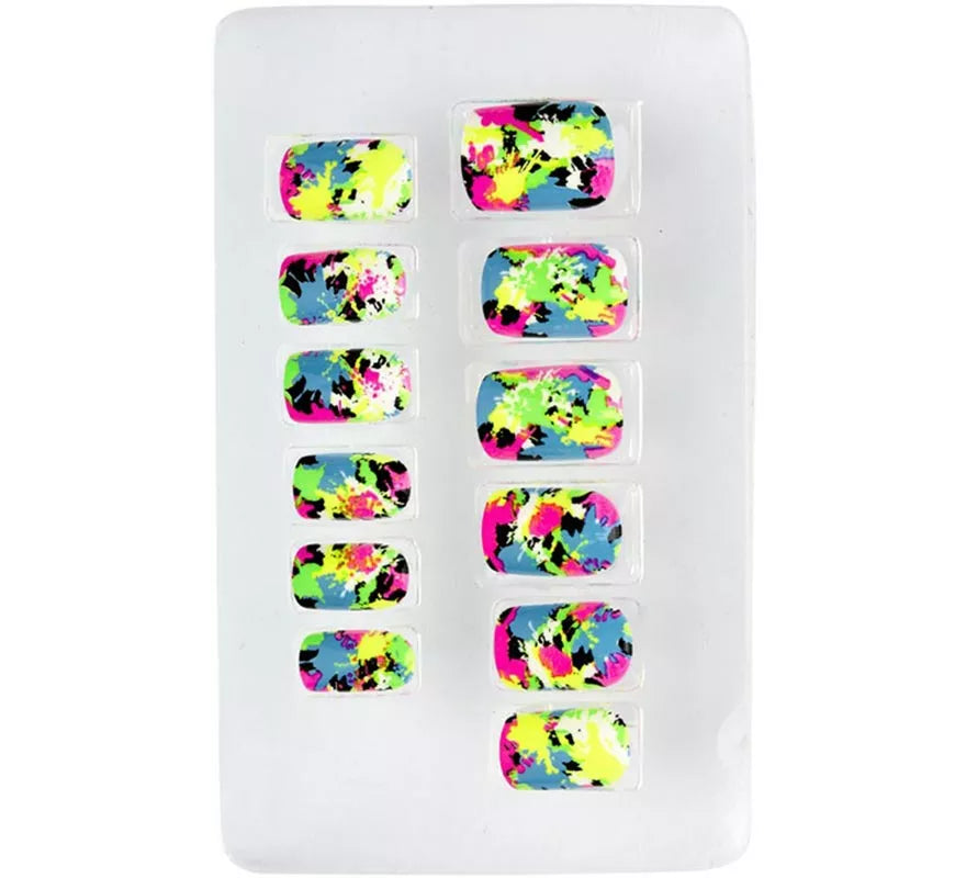 Translation missing: de.Pack de 12 Uñas Autoadhesivas de Mosaico neón