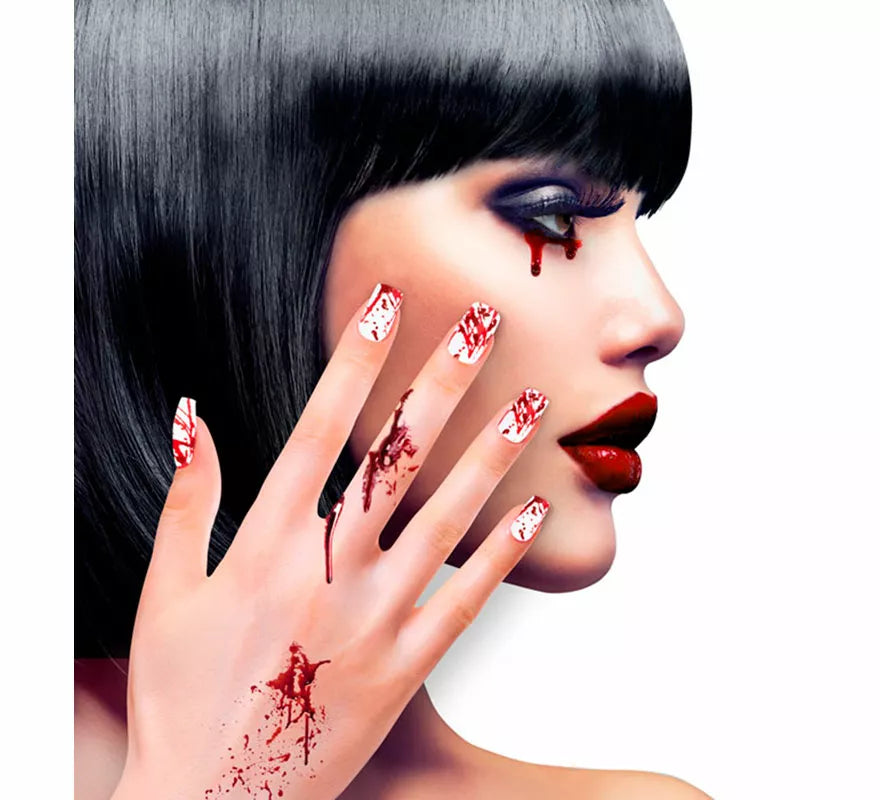 Pack de 12 Uñas Autoadhesivas Ensangrentadas