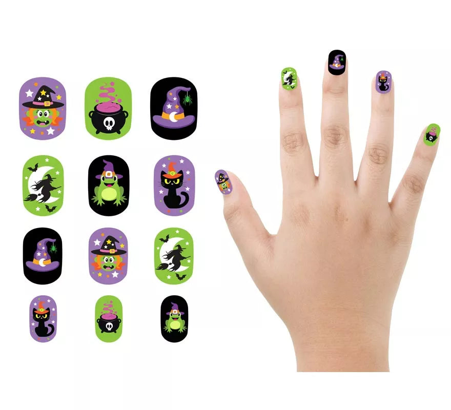 Translation missing: de.Pack de 12 Uñas Bruja con Adhesivo Infantil