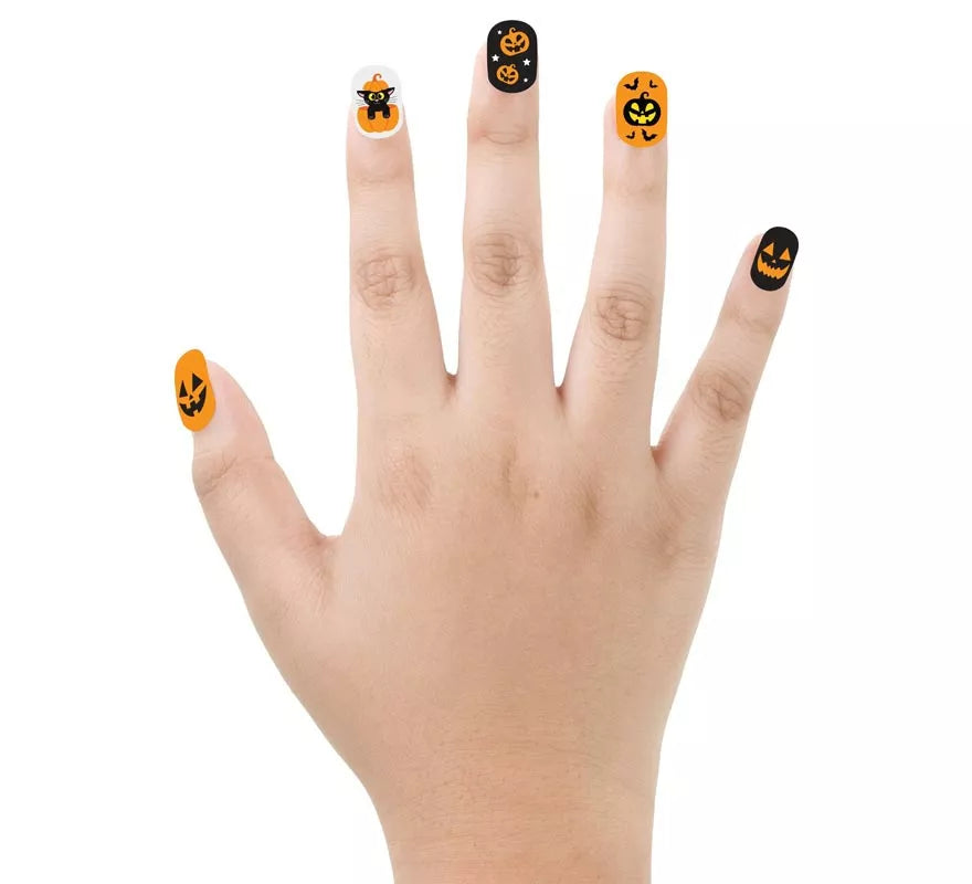 Translation missing: de.Pack de 12 Uñas Calabaza con Adhesivo Infantil