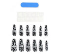 Pack de 12 Uñas Postizas Calavera negra