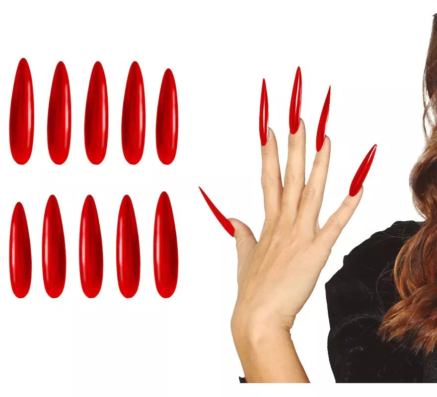 Translation missing: de.Pack de 12 Uñas rojas con adhesivo
