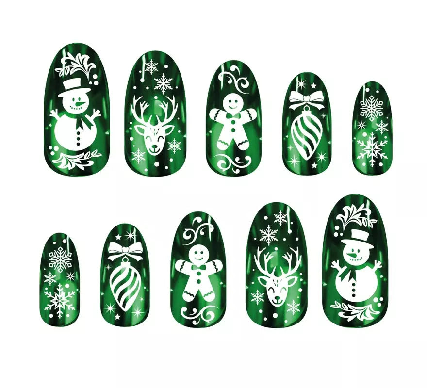 Pack de 12 Uñas verdes con glue