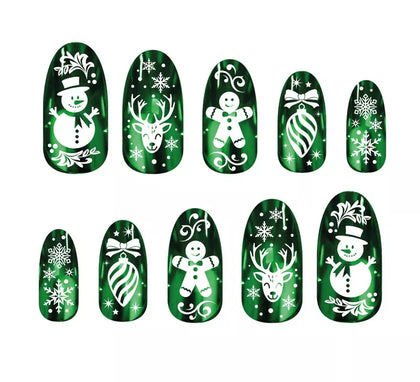 Pack de 12 Uñas verdes con glue