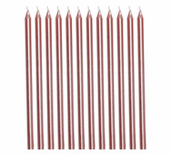 Packung mit 12 goldenen und rosafarbenen Kerzen von 13 cm