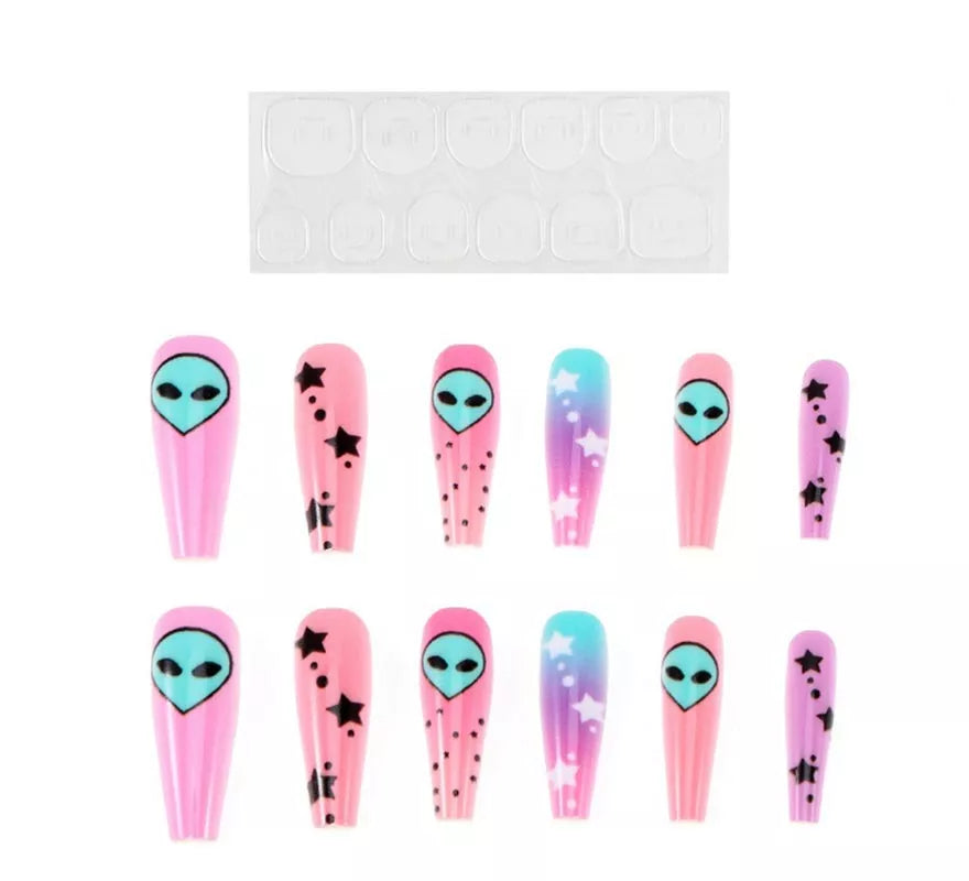 Translation missing: de.Pack de 13 Uñas Autoadhesivas Alien rosa