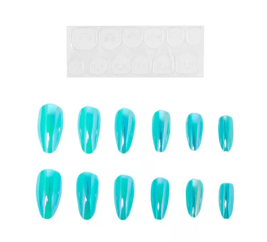 Translation missing: de.Pack de 13 Uñas Autoadhesivas Holo turquesa