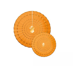 Packung mit 2 orangefarbenen Halloween-Papierfächern von 20 und 30 cm