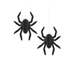 Packung mit 2 20 cm großen Spinnenanhängern