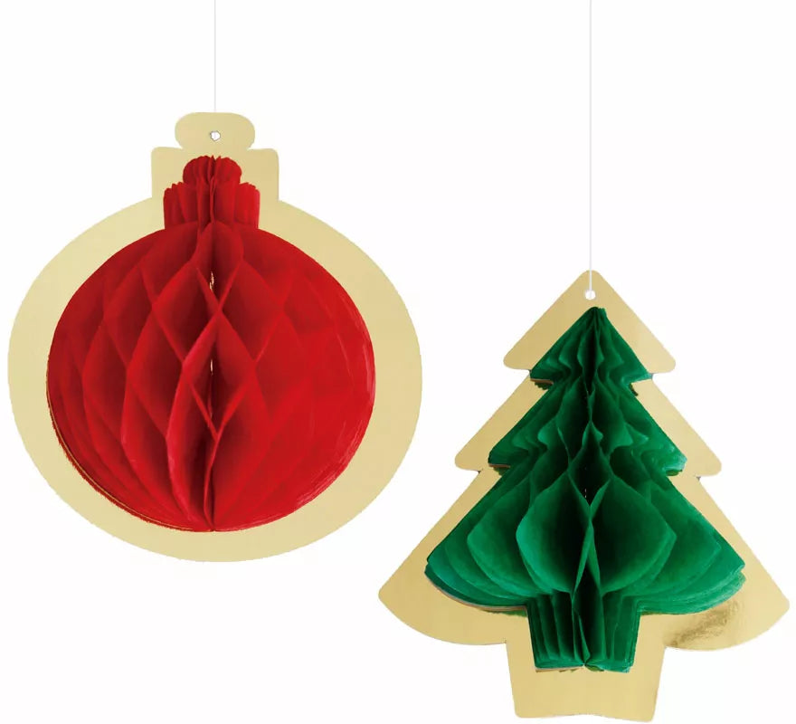 Translation missing: de.Pack de 2 Colgantes Panal Navideño de 15 cm