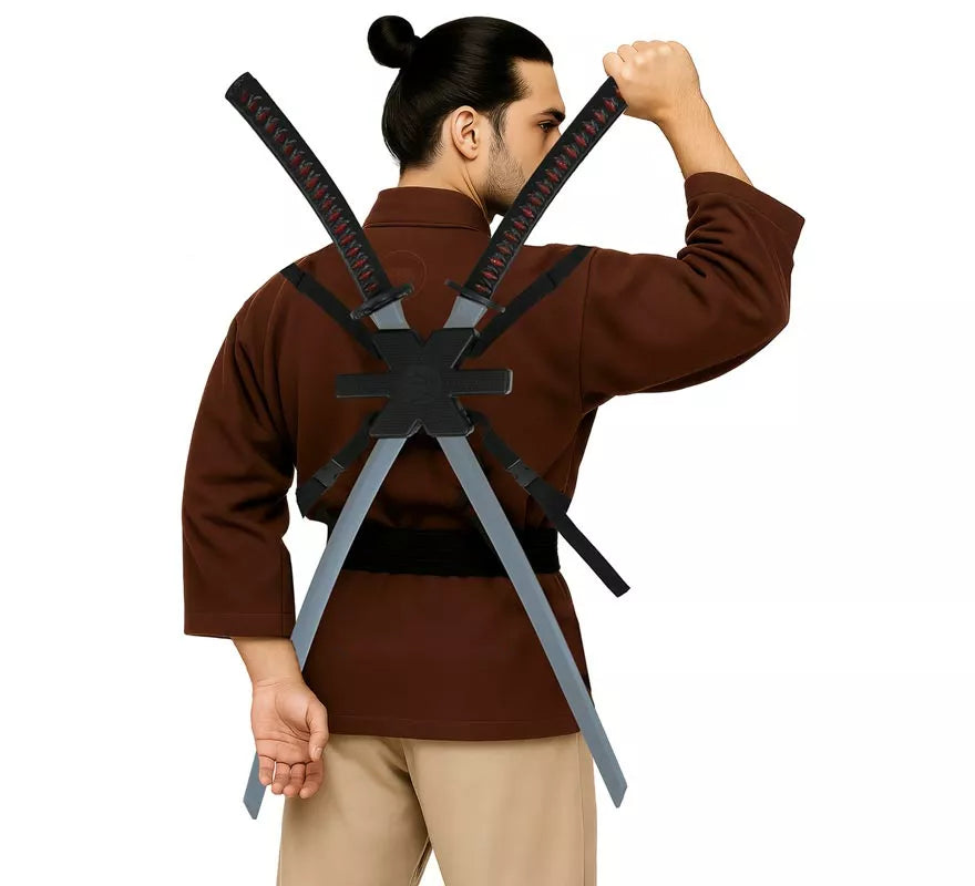 Translation missing: de.Pack de 2 Espadas Samurái para Espalda de 95 cm de Plástico