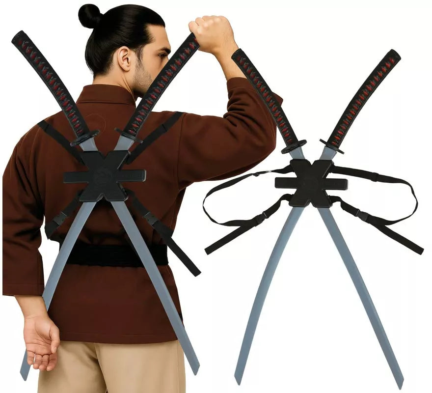 Translation missing: de.Pack de 2 Espadas Samurái para Espalda de 95 cm de Plástico